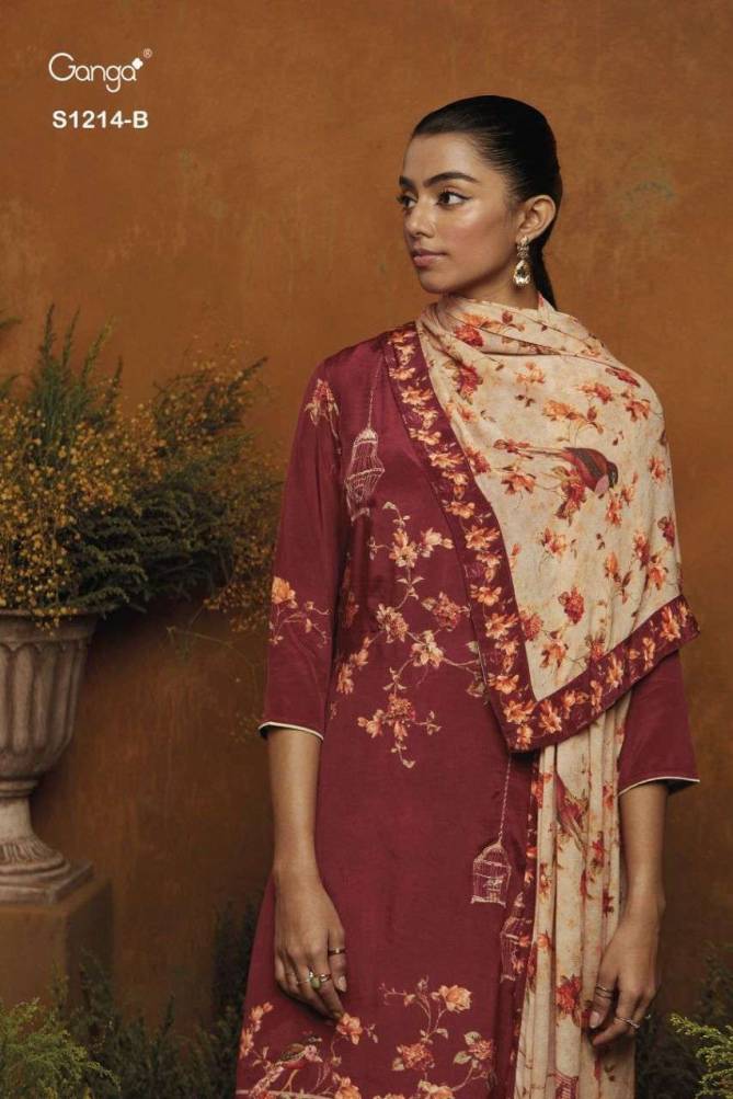 Binah S1214 By Ganga Colors Printed Suit Catalog